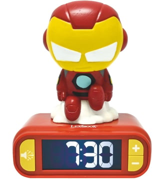Réveil Veilleuse Iron Man 3D effets sonores - Lexibook - Marron
