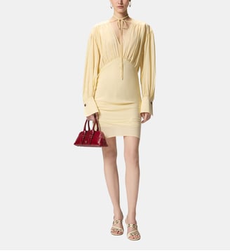 Robe courte drapée à manches longues - Pinko - Bleu foncé