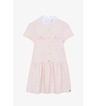 Robe - Rosée col volanté dentelle boutons - Tartine Et Chocolat - Rose