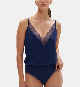 Body Canopée détails dentelle - Simone Pérèle - Bleu marine