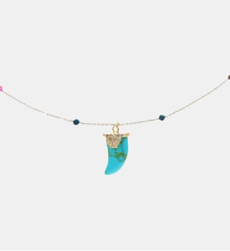 Collier sautoir avec pendentif FYN - Hipanema - Bleu turquoise