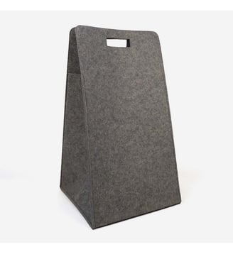 Sac à linge gris feutre polyester - Malaga - Bath Bazaar - Gris