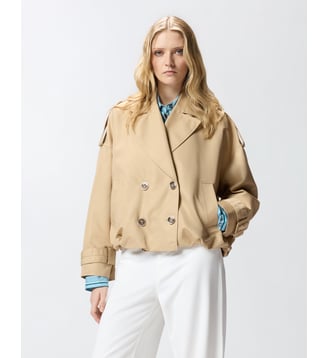 Trench croisé court - Pinko - Beige