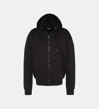Sweatshirt uni zippé à capuche - Schott - Noir