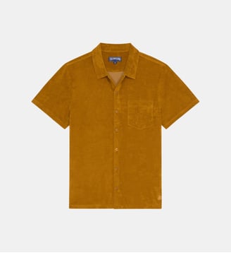 Chemise bowling en éponge uni - Vilebrequin - Mud