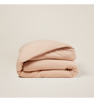 Housse De Couette  Gaze de coton lavé - Madura - Pêche rosé