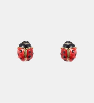Boucles d'oreilles tiges Coccinelle rouge et noire - Les Néréides - Rouge