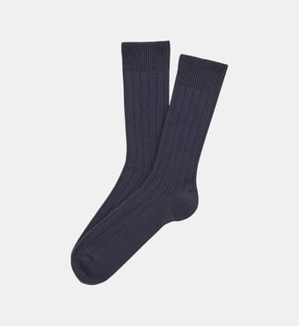 Chaussettes en laine et cachemire - Marine - Arthur - Marine