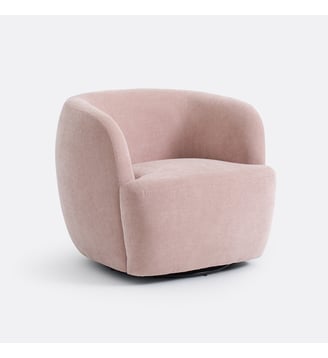 Fauteuil compact rotatif - La Redoute Interieurs - Rose clair