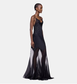 Longue robe avec ornements - Rabanne - Noir