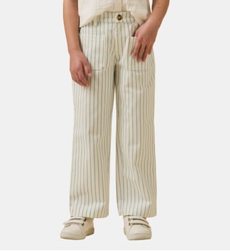 Pantalon en denim rayé - Cyrillus - Rayure bleu et écru