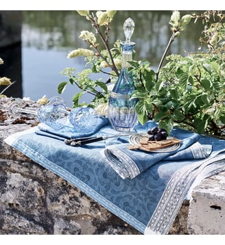 Serviette pur lin - Garnier Thiebaut - Bleu