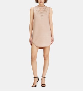 Robe courte en tissu molletonné dévoré - Diesel - Rose