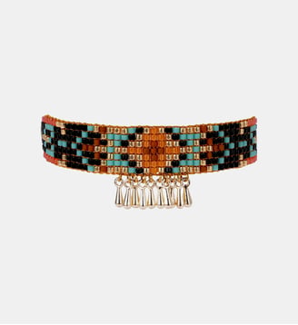 Bracelet perles tissées et cabochon central PRAVEEN - Hipanema - Noir
