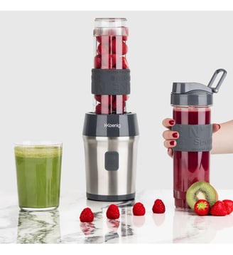 Blender SMOO9 mini - 2 gourdes de transport incluses - 570ml - H.Koenig - Noir