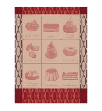 Torchon Pâtisseries Françaises - Le Jacquard Francais - Framboise