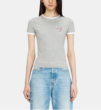 T-shirt ajustée à imprimé dauphin - Diesel - Gris