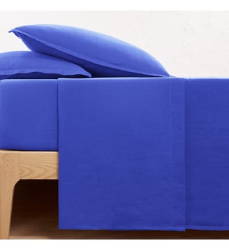 Drap plat uni en lin lavé La Redoute Interieurs