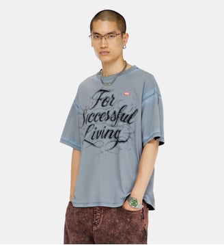 T-shirt avec imprimé For Successful Living - Diesel - Gris