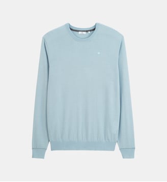 Pull Mao essentiel col rond - Serge Blanco - Bleu clair
