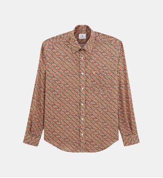 Chemise manches longues Charles imprimée - Serge Blanco - Corail