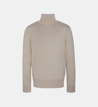 Pull col roulé - Schott - Beige clair