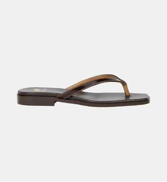 Sandales Plates Sol Cuir - Bobbies - Marron foncé