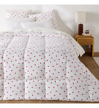 Couette synthétique, imprimé coeurs, microfibre recyclé - La Redoute Interieurs - Imprimé coeurs