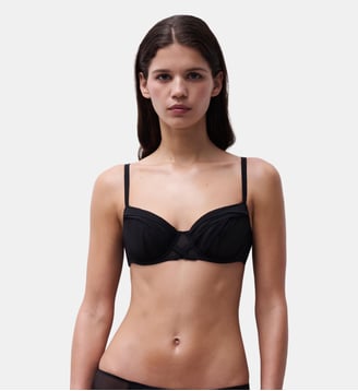 Soutien-gorge corbeille tulle plissé - Chantelle X - Noir