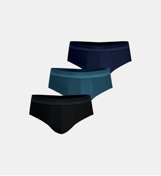 Slips, lot de 3, STUDIO - Eminence - Noir et bleu