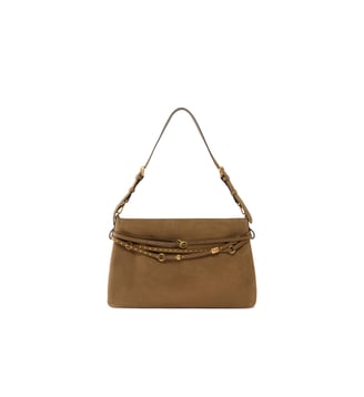 Grand sac porté épaule belt bag big en daim - Pinko - Marron