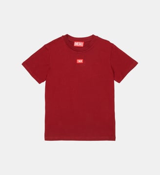 T-shirt en jersey avec écusson "D" rouge - Diesel Kids - Bordeaux