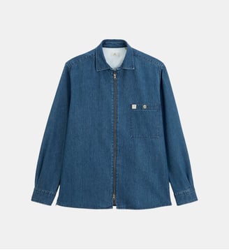 Surchemise denim zippée - Serge Blanco - Bleu