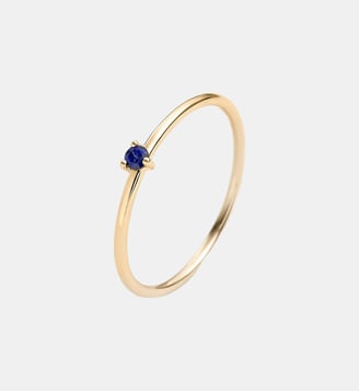 Bague solitaire en or jaune 9K avec saphir bleu - Aristocrazy - Or