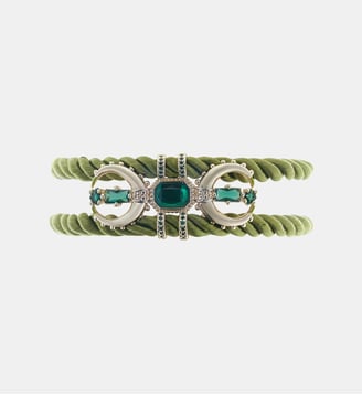 Bracelet manchette cordon avec charm EUFORIA - Hipanema - Vert