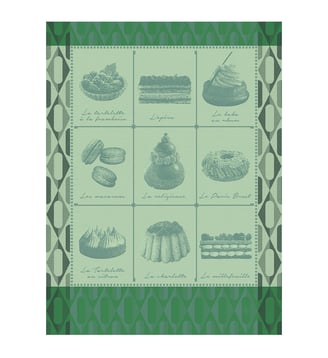 Torchon Pâtisseries Françaises - Le Jacquard Francais - Pistache