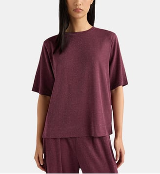 T-Shirt iora en jersey lurex uni - Momonì - Mauve