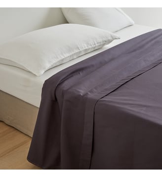 Drap Plat  Satin de coton 120 fils/cm² - Madura - Gris anthracite