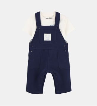 Ensemble t-shirt et salopette - Kenzo Kids - Medieval blue