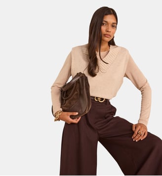 Pull Sans Manches En Laine Mélangée Alex - Maison 123 - Naturel