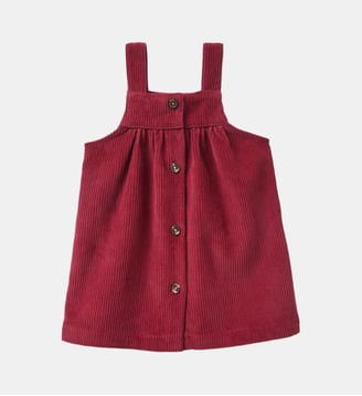 Robe tablier en velours - Cyrillus - Cerise