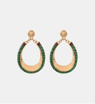 Boucles d'oreilles tiges percées   - Ninon - Satellite - Vert