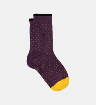 Chaussettes en coton peigné à pois - Billybelt - Violet et jaune