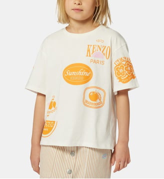 T-shirt à manches courtes - Kenzo Kids - Off white
