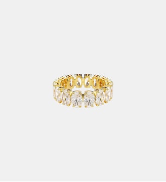 Bague Matrix, Taille ovale, Doré à l’or 18 carats (750/1000) - Swarovski - White