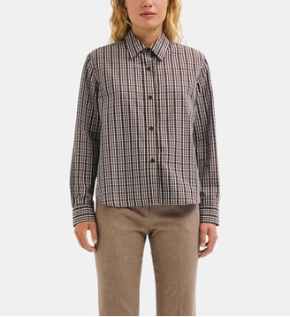 Chemise en popeline à carreaux - LINDY - Pablo - Marron