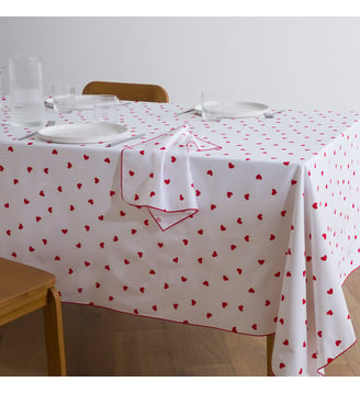 Nappe en coton, imprimé coeurs - La Redoute Interieurs - Imprimé coeurs