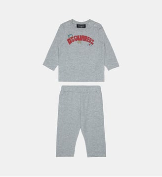 Combinaison bébé avec logo - Dsquared2 - Gris clair