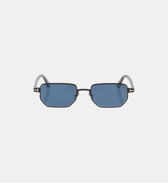 Lunettes de soleil Rectangulaire Liam-02 - Tom Ford - Noir brillant