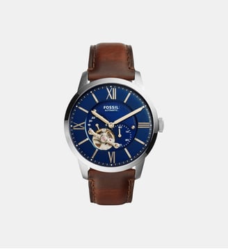 Montre automatique Townsman Bleu ME3110 - Fossil - Argenté